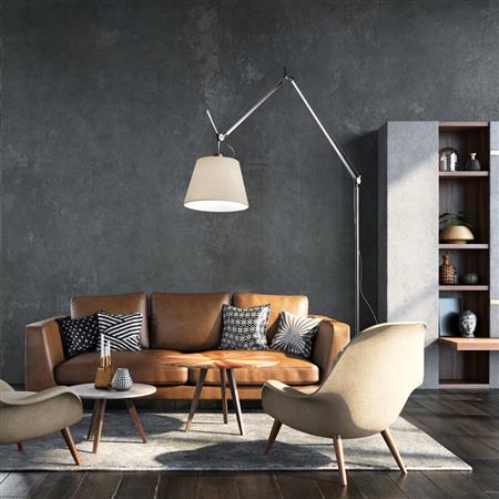 Tolomeo Mega Terra lámpara de pie pergamino Artemide
