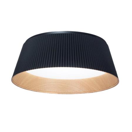 Wood plafón de techo Ø450 mm.3 intesidades Negro