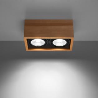 Osado plafón de madera 2 luces